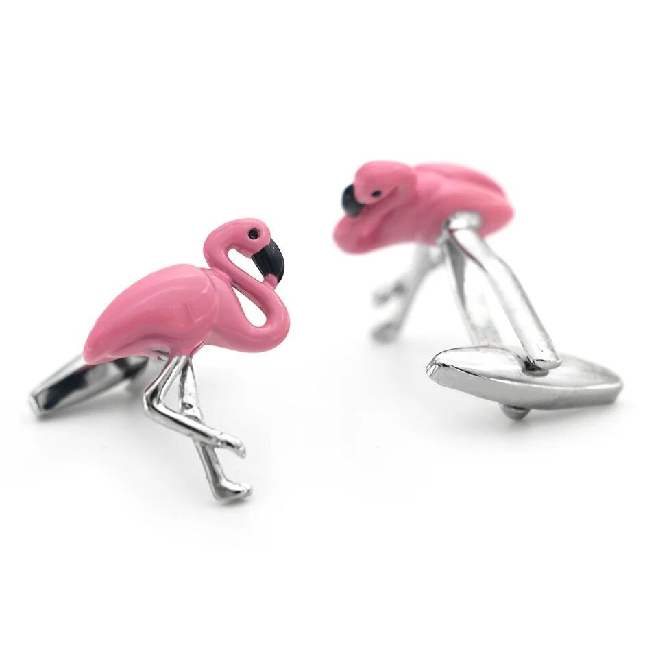 FLAMINGO SILVER CUFFLINKS