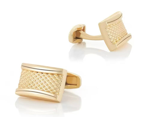 Gold Square blue crystal cufflinks