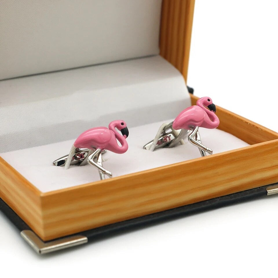 FLAMINGO SILVER CUFFLINKS