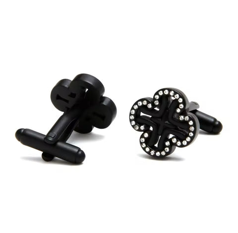 BLACK GUN plated classic cufflinks