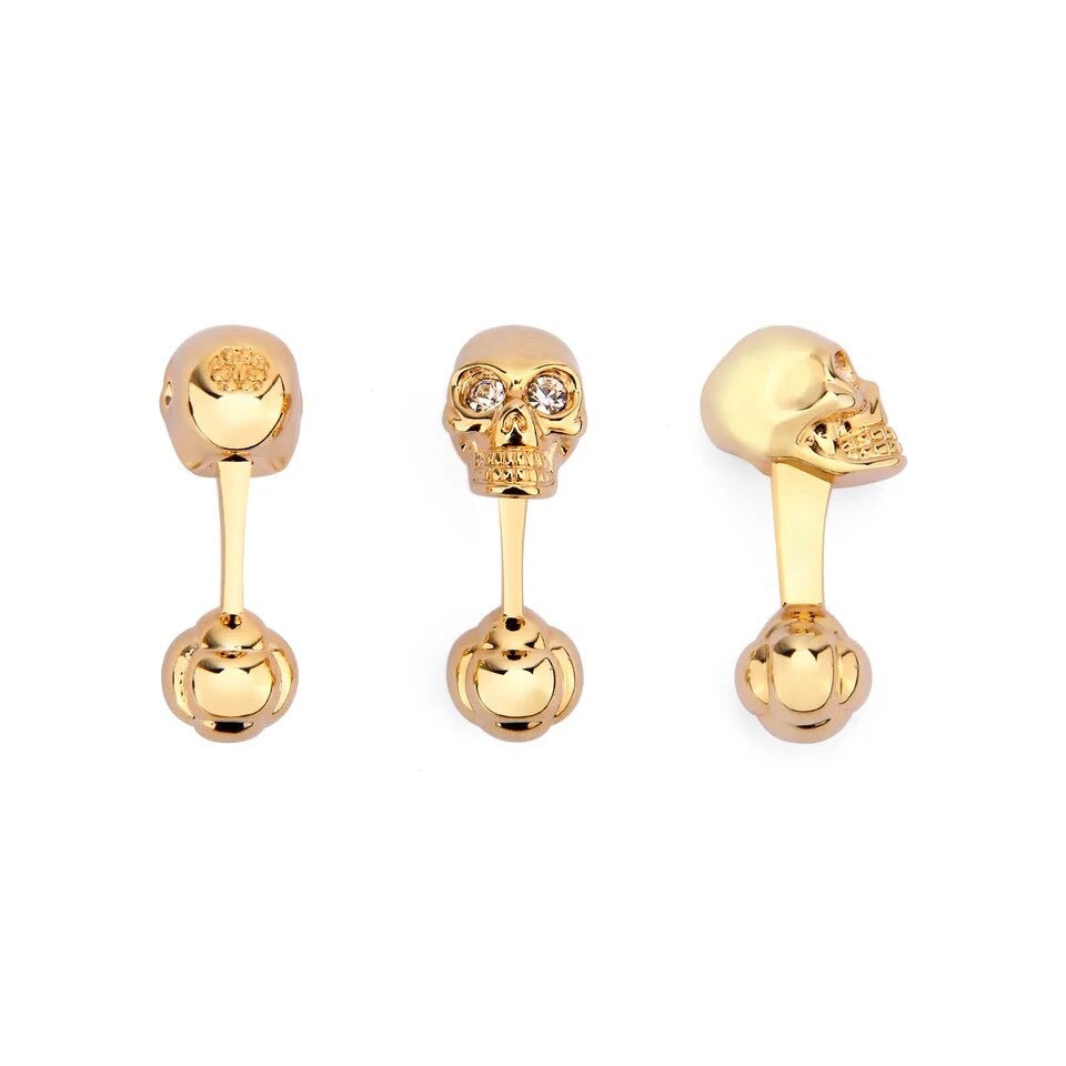 SKULL gold CUFFLINKS