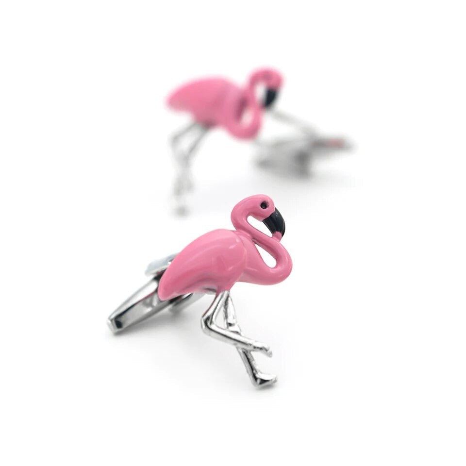 FLAMINGO SILVER CUFFLINKS