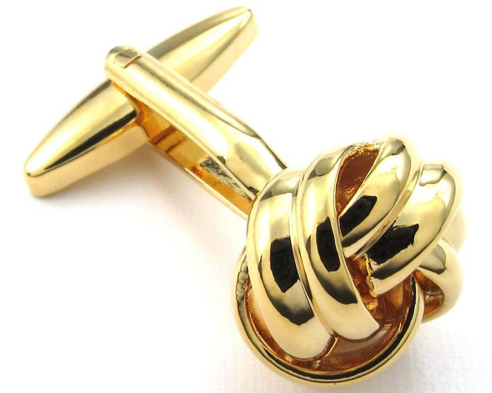 Gold Love Knot Cufflinks and Studs Set