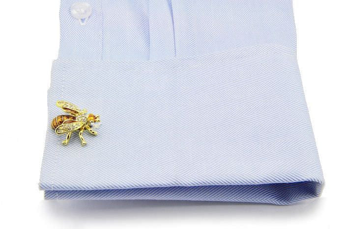 Bees cufflinks with Austrian crystals