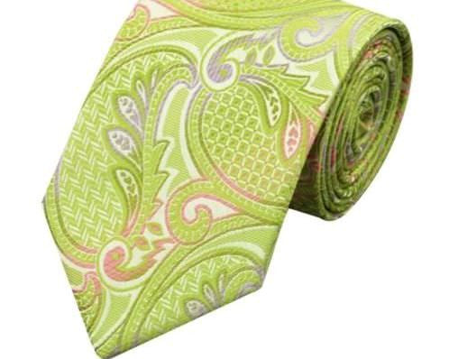 Jacquard Woven Silk Tie, handkerchief, cufflinks
