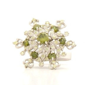 Olive/Peridot Silver Cufflinks