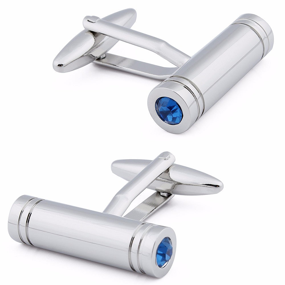 Cylinder Pattern Crystal Cufflinks