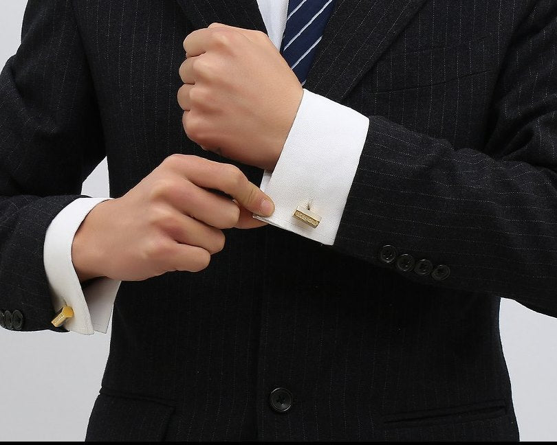 GOLD CRYSTAL CUFFLINKS