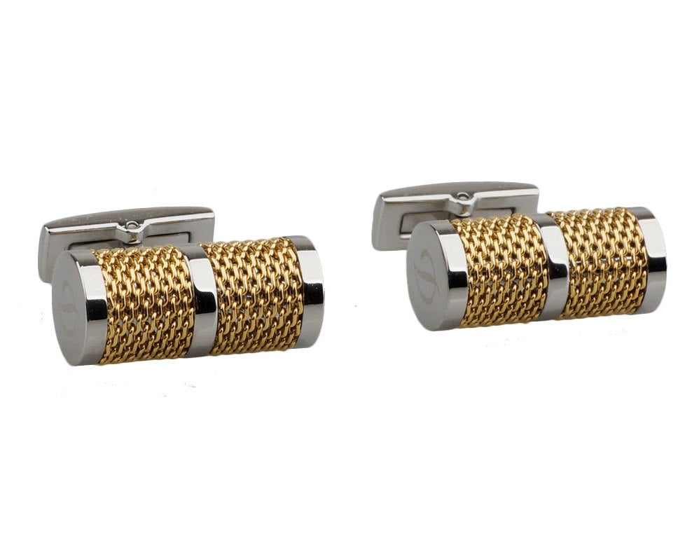 Tube chain gold plated cufflinks