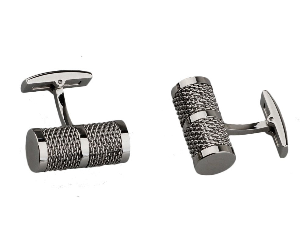 Tube chain silver plated cufflinks
