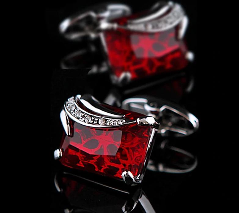RED SILVER CUFFLINKS