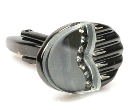 Grey cufflinks with crystals