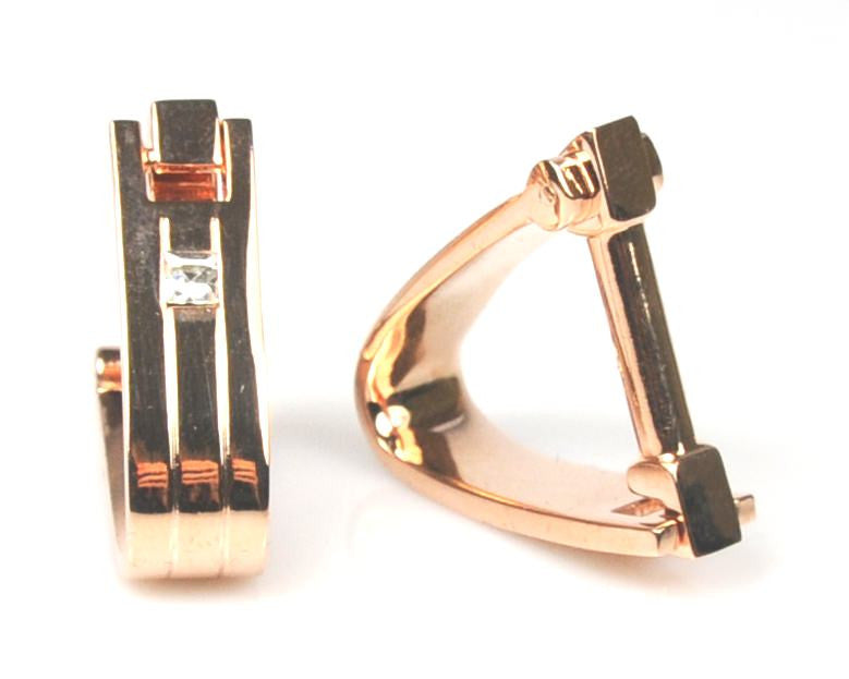 Rose Gold Plated Austrian Crystal Cufflinks