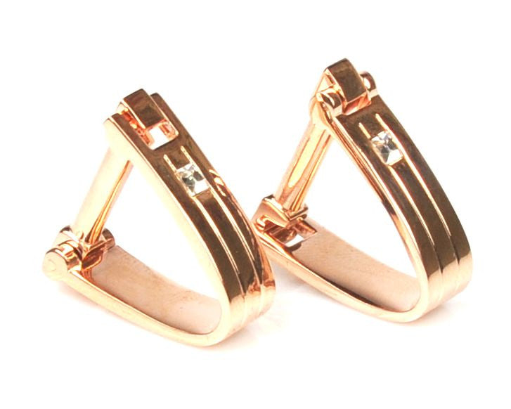 Rose Gold Plated Austrian Crystal Cufflinks