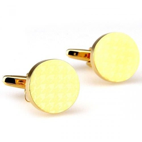 Locket Round light-gold cufflinks