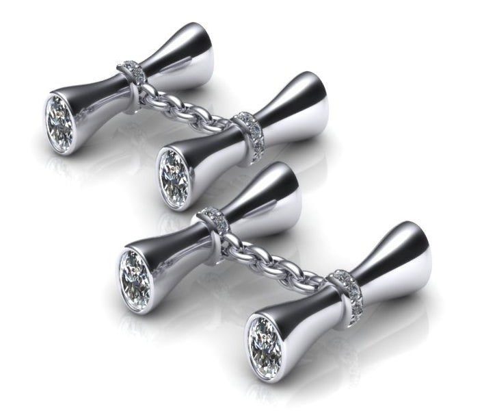 Marquise Design Diamond Cufflinks