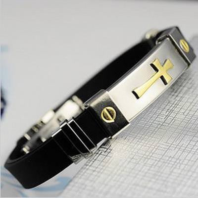 Men's Gold Cross Titanium Steel Chain Bracelet