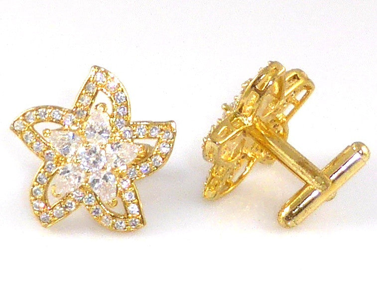 Diamond Topaz Flower Cufflinks