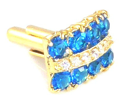 Blue Sapphire Round Cut Cufflinks