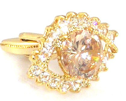 Brunette Sapphire Round Cut Cufflinks