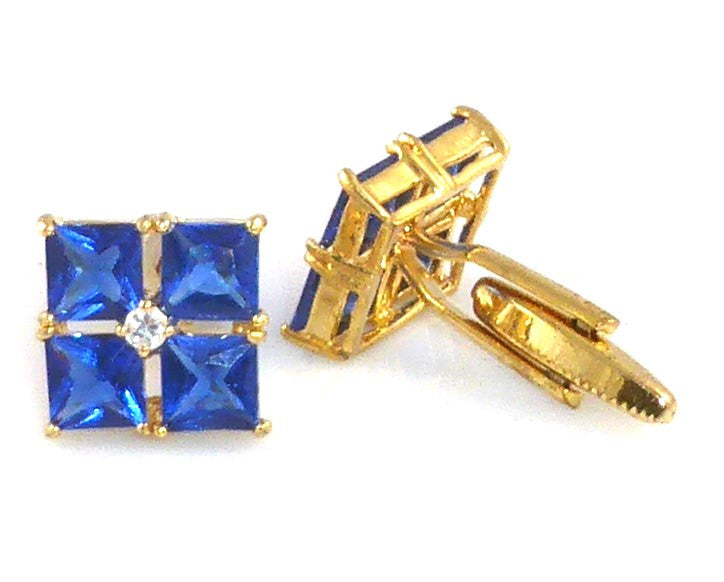 Blue Sapphire Princess Cut Cufflinks