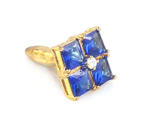 Blue Sapphire Princess Cut Cufflinks