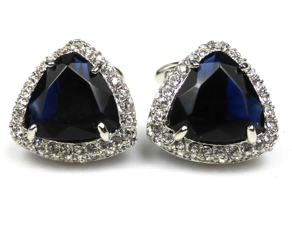 Soft Triangle Crystal Cufflinks