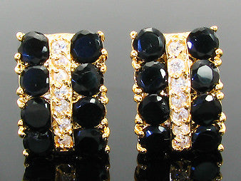 Black Sapphire Topaz Round Cut Cufflinks
