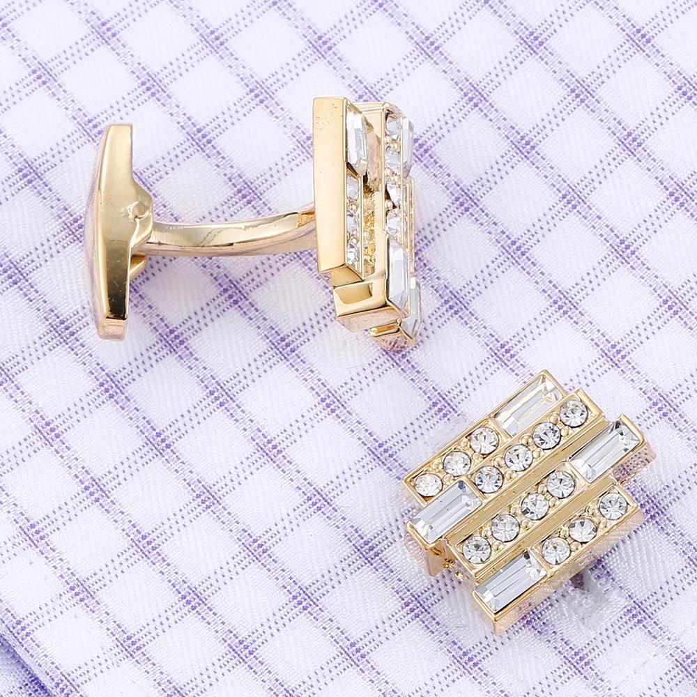 GOLD CRYSTAL CUFFLINKS
