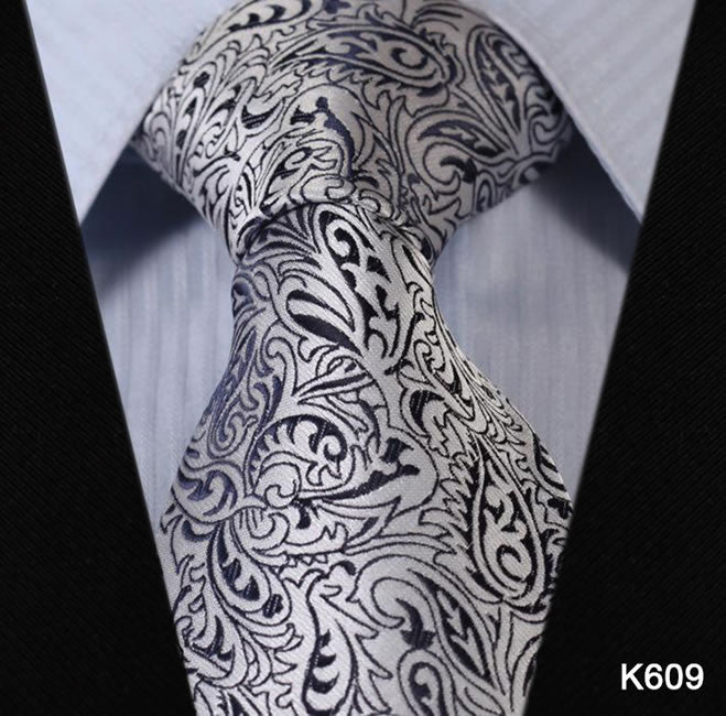 Blue Floral Paisley 100% Silk Tie