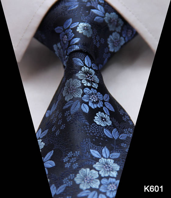 Blue Floral Paisley 100% Silk Tie
