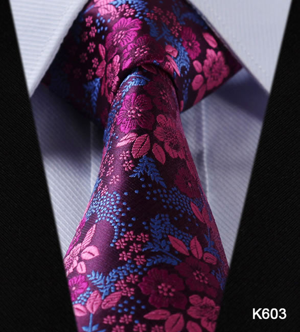 Blue Floral Paisley 100% Silk Tie