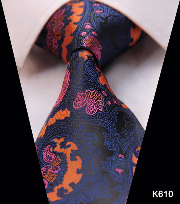 Blue Floral Paisley 100% Silk Tie