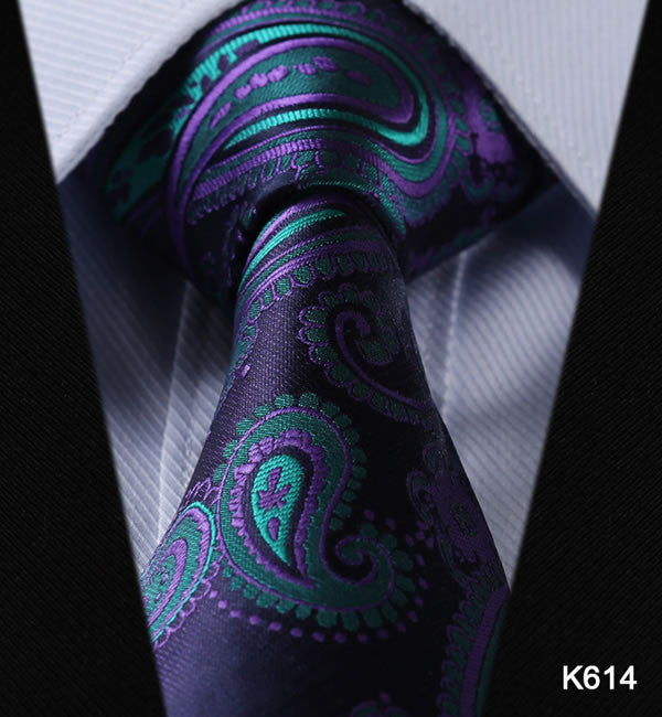 Blue Floral Paisley 100% Silk Tie
