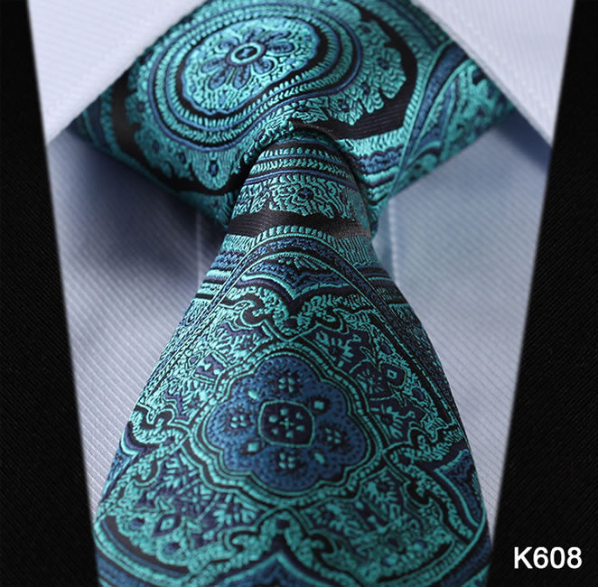 Blue Floral Paisley 100% Silk Tie