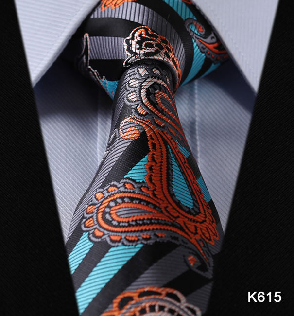 Blue Floral Paisley 100% Silk Tie