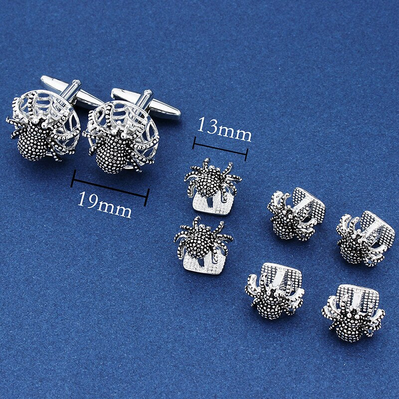 Funny and Rock Spider Cufflinks and Studs Set