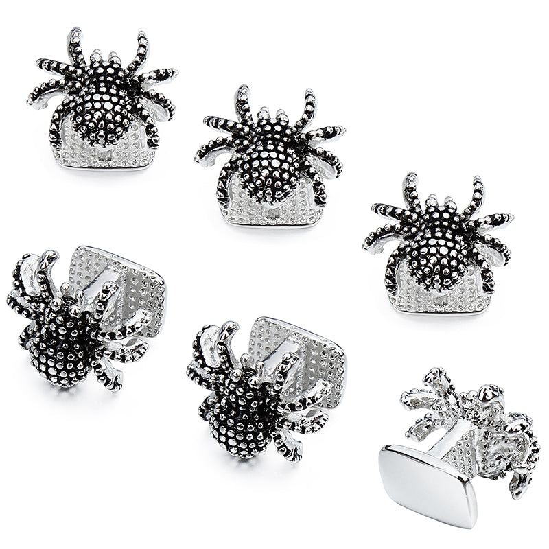Funny and Rock Spider Cufflinks and Studs Set