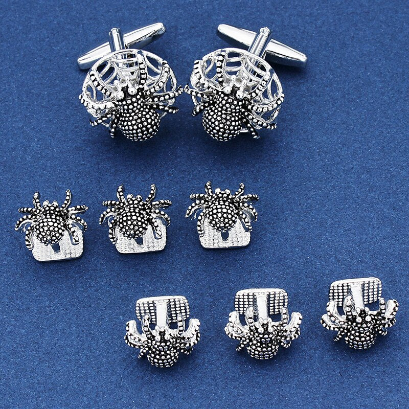 Funny and Rock Spider Cufflinks and Studs Set