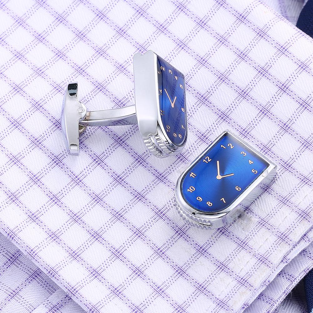 BLUE WATCH SILVER CUFFLINKS