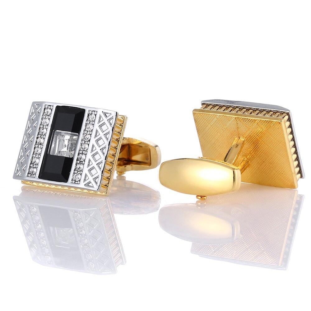GOLD CRYSTAL CUFFLINKS