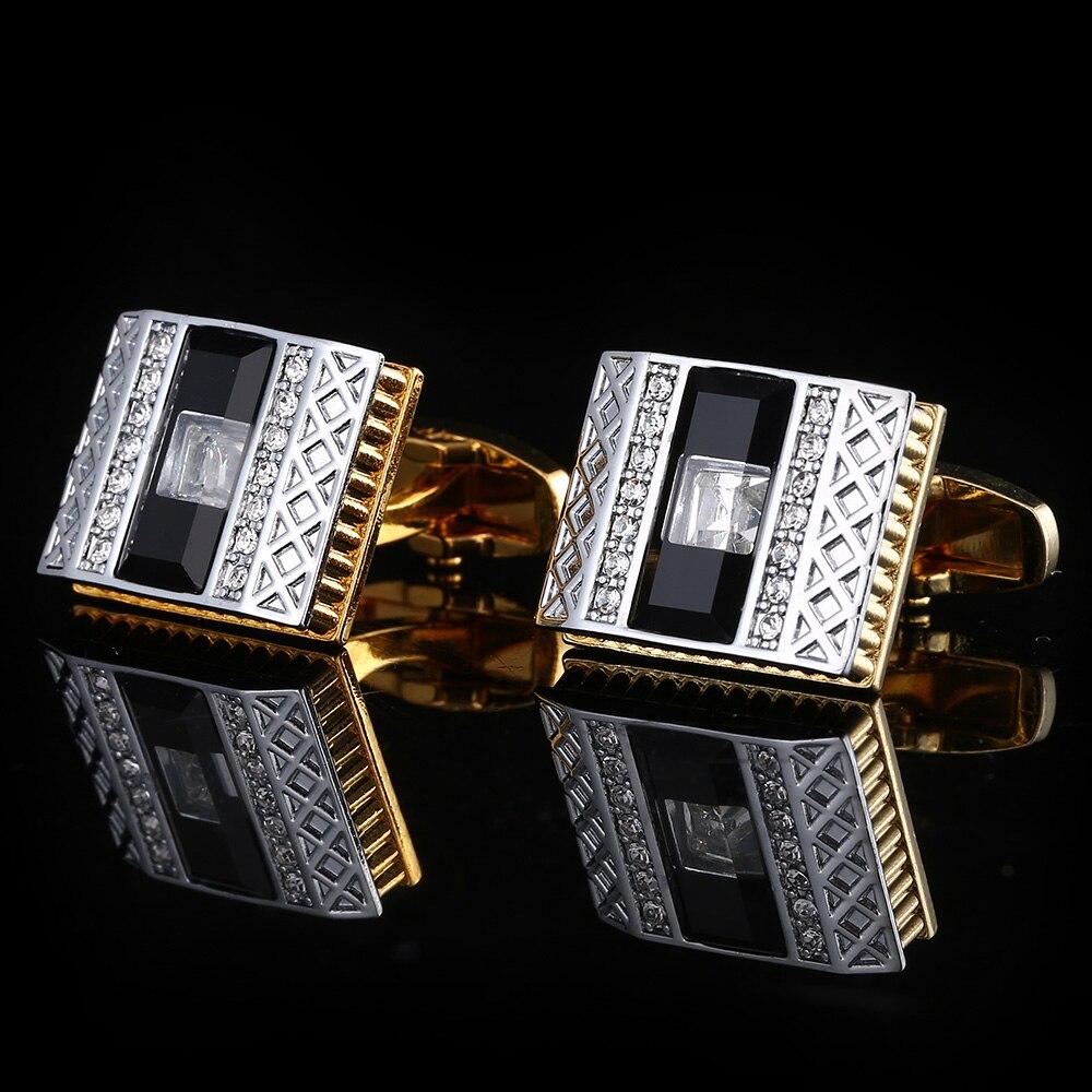 GOLD CRYSTAL CUFFLINKS