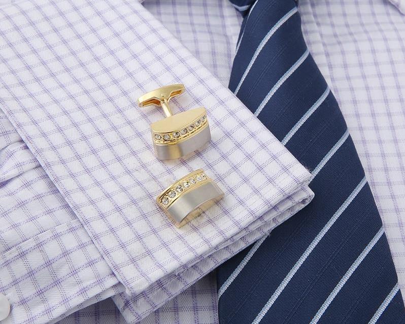 gold Crystal Cufflinks