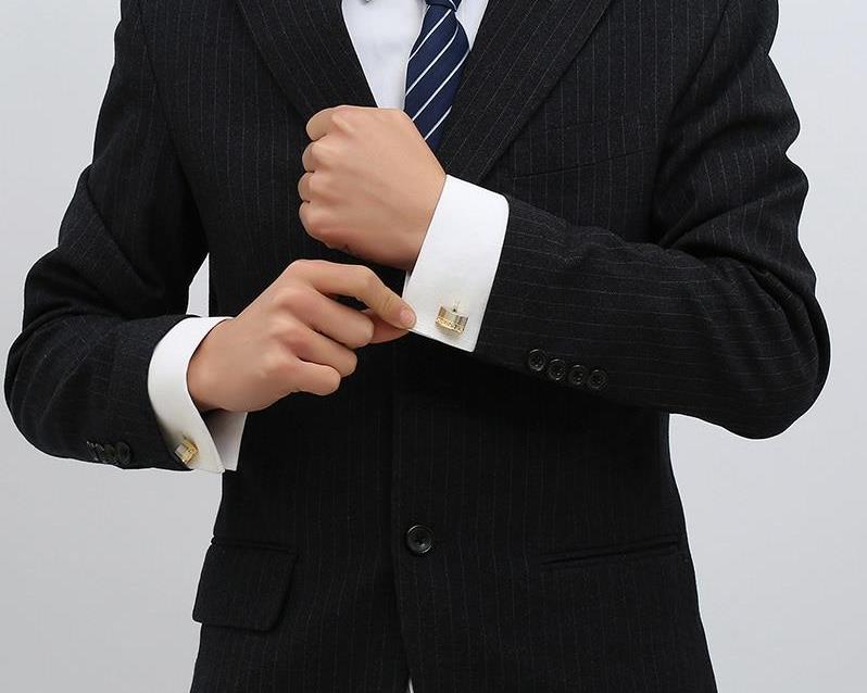 gold Crystal Cufflinks