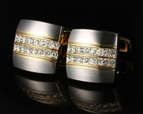 Gold / Silver Crystal Cufflinks