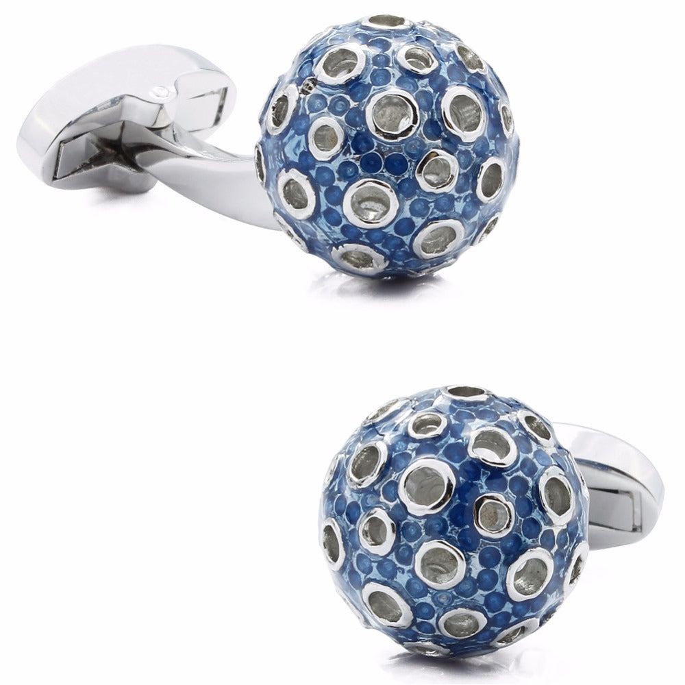 Blue and White Ball Cufflinks