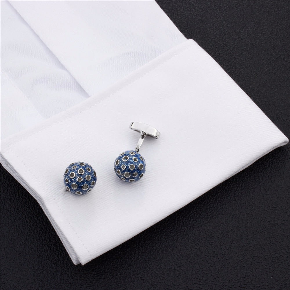 Blue and White Ball Cufflinks