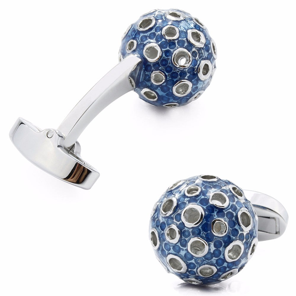 Blue and White Ball Cufflinks