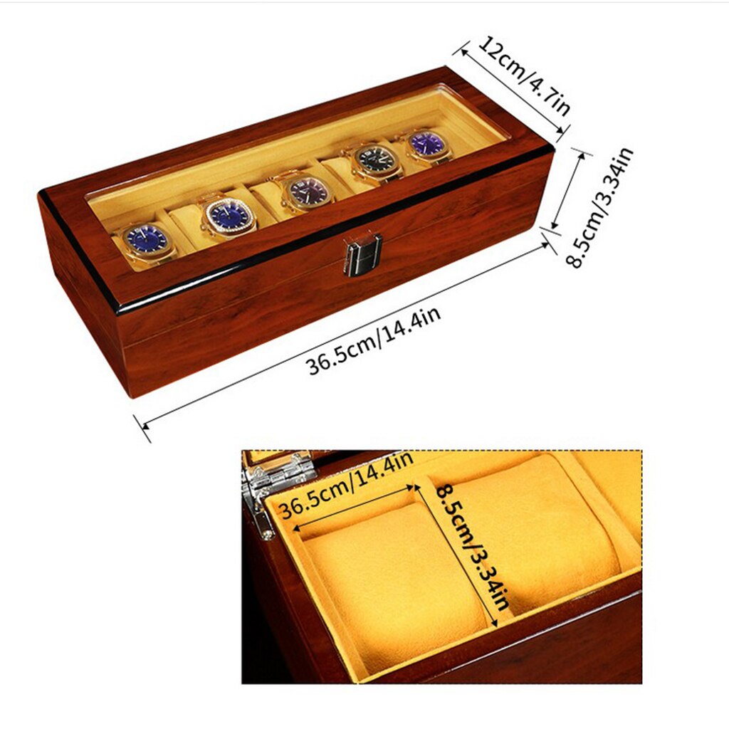 5 Slots Novelty Wooded Watch Display Box