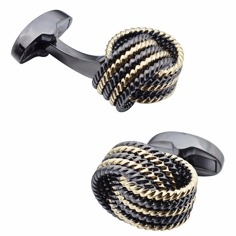 Knot cufflinks, black gun plated
